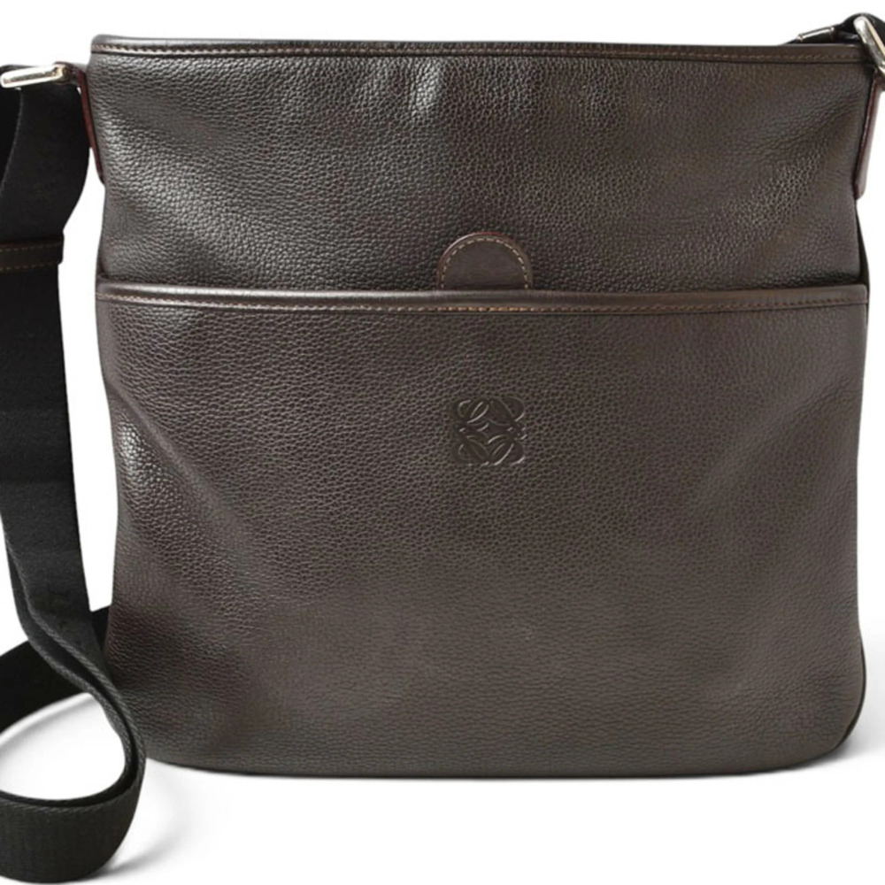 Loewe Shoulder Bag, Men's Leather Dark Brown